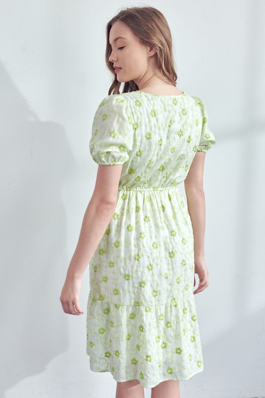 The Vine Embroidered Midi in White