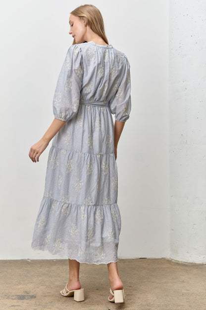 Leah Sky Blue Striped Dress