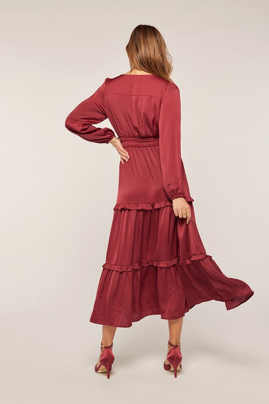 Ruth Burgundy Maxi Dress