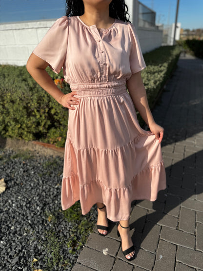 Darling Blush Tiered Dress