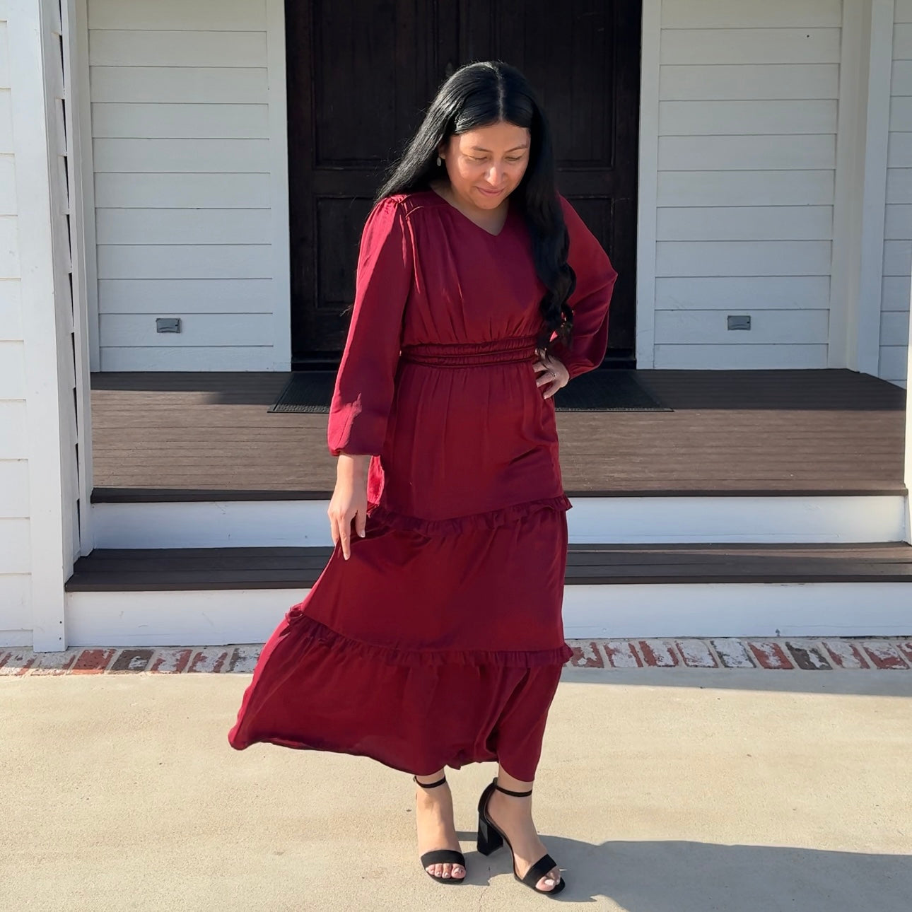 Ruth Burgundy Maxi Dress