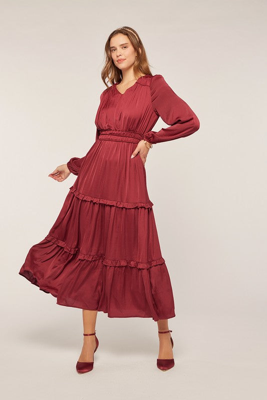 Ruth Burgundy Maxi Dress